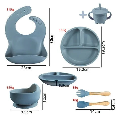 Kit de Alimentação para Bebês - Silicone 8 Peças