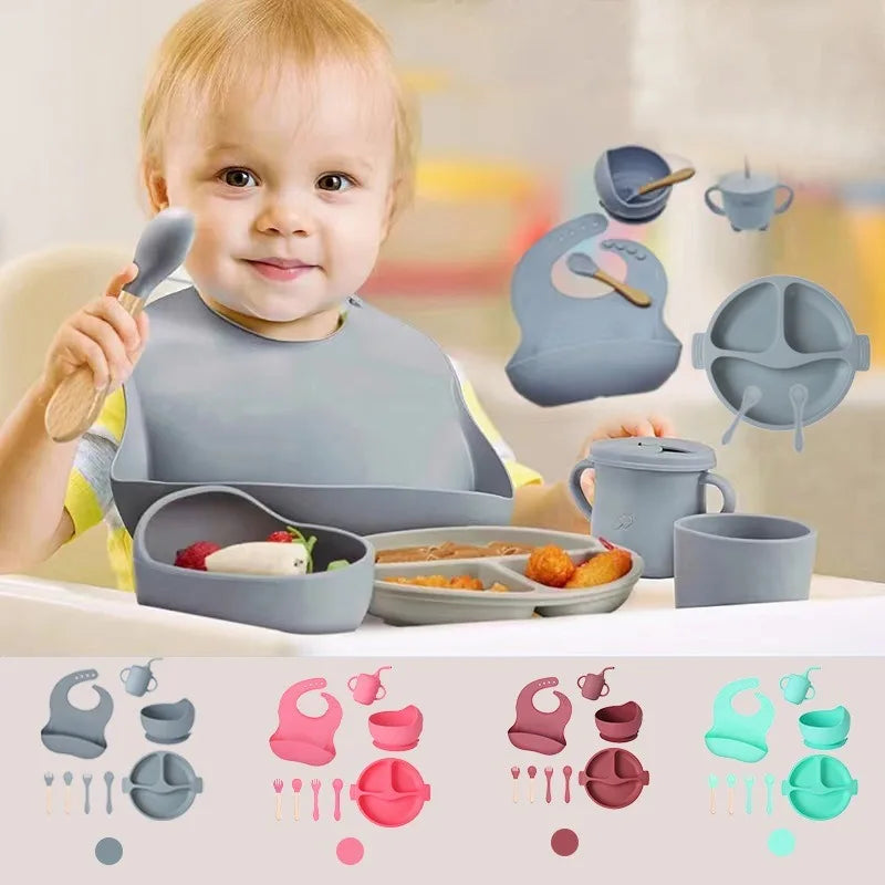 Kit de Alimentação para Bebês - Silicone 8 Peças